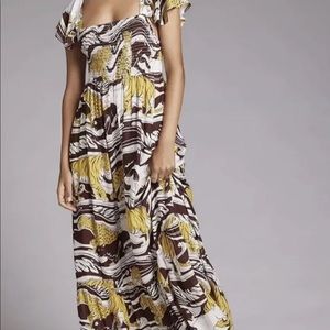 Anthropologie Panther Ruffle Dress Plus size